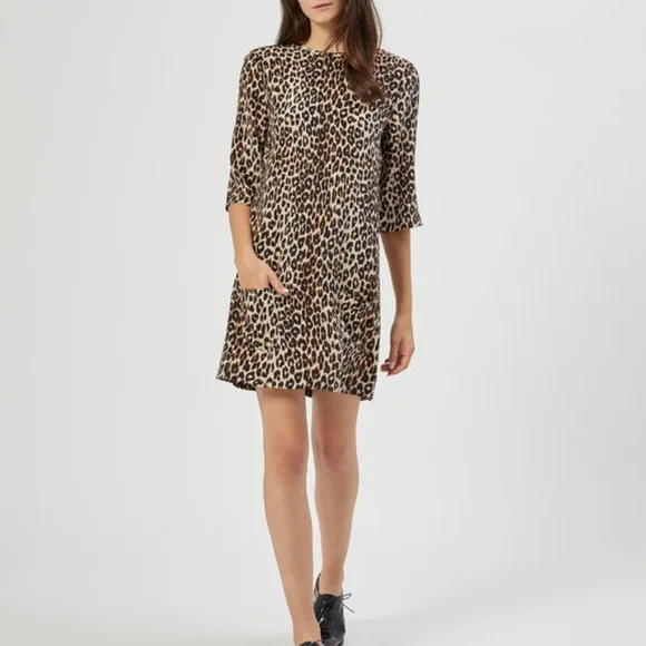 equipment aubrey silk dress Equipment Aubrey Animal Print Silk Dress